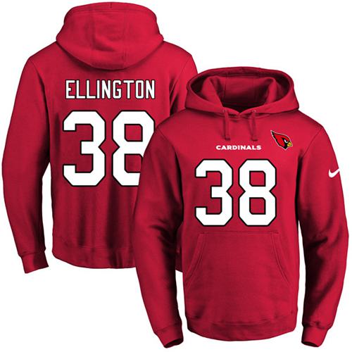 Nike Cardinals #38 Andre Ellington Red Name & Number Pullover NFL ...
